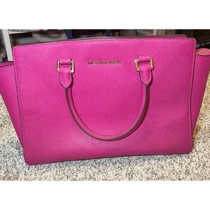 Michael Kors pink leather structured purse